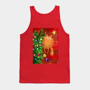 Ginger Cat and the Christmas Tree Tank Top